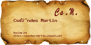 Csöndes Martin névjegykártya