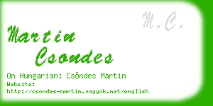 martin csondes business card